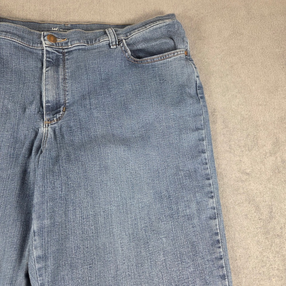 Lee Relaxed Fit Straight Leg Jeans Womens 16 Long Blue Good Stretch Denim - Picture 5 of 14